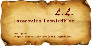 Lazarovics Leonidász névjegykártya